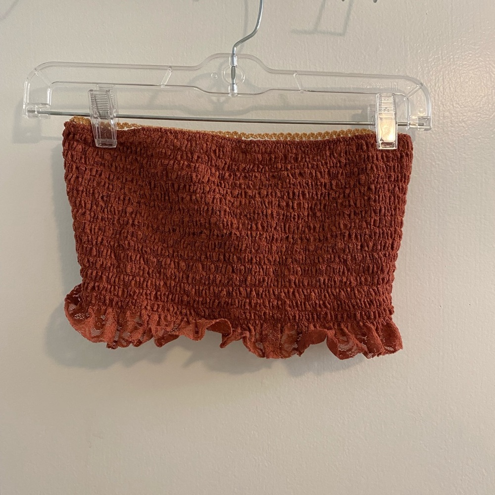 Free people ruching rust tube top